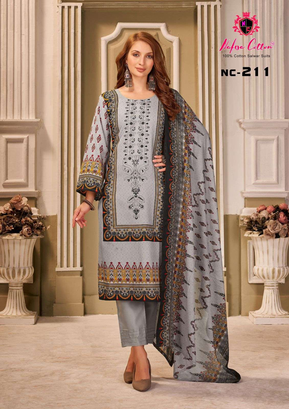 Buy Madeesh Women's Cotton Printed Un Stitched 3 Piece Salwar Suit, Karachi  Print, Pakistani Concept Dress Material, Printed Cotton Dupatta, Pakistani  Style Suits, Free Size at Amazon.in